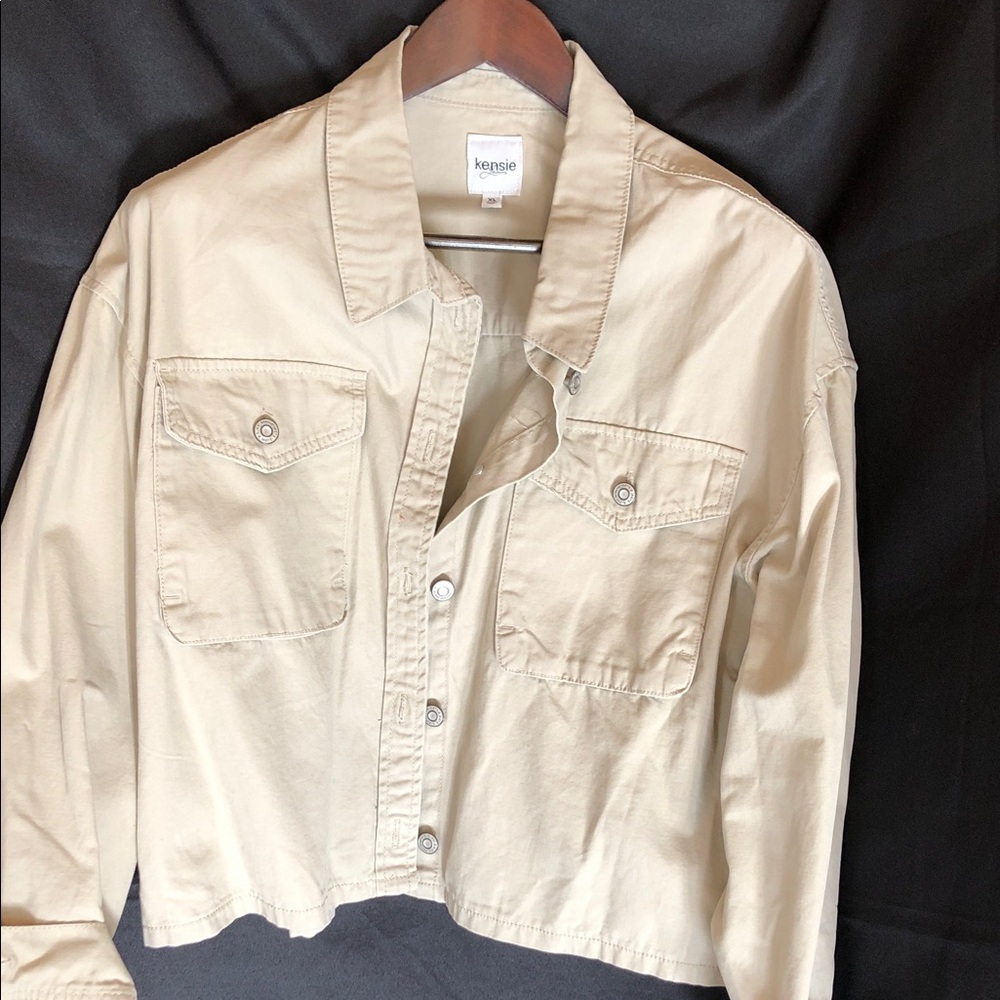 Kensie Cream Button-Up Jacket